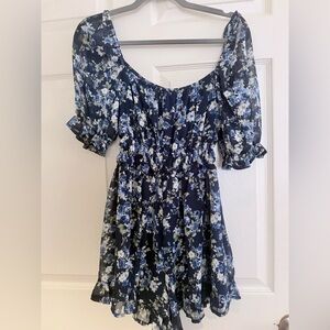 Altar'd State Navy and White Floral romper